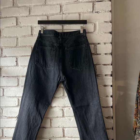 Agolde womens Relaxed Black Distressed Jeans cropped - Picture 7 of 9